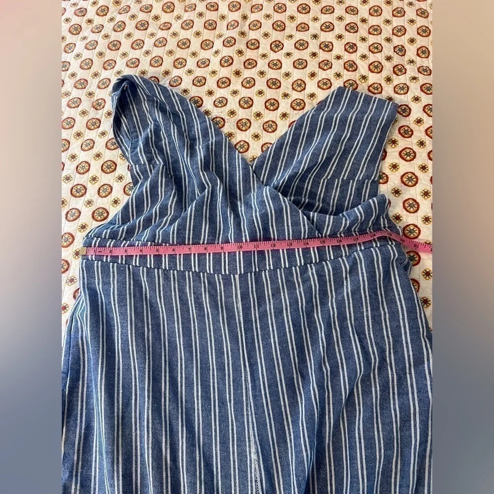 Aura Lightweight Striped Wide Legged Tank Romper Size XL